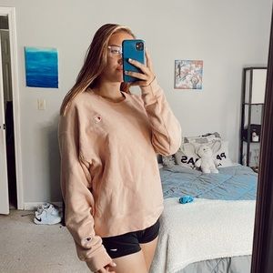 Blush Pink Champion Reverse Weave Crewneck